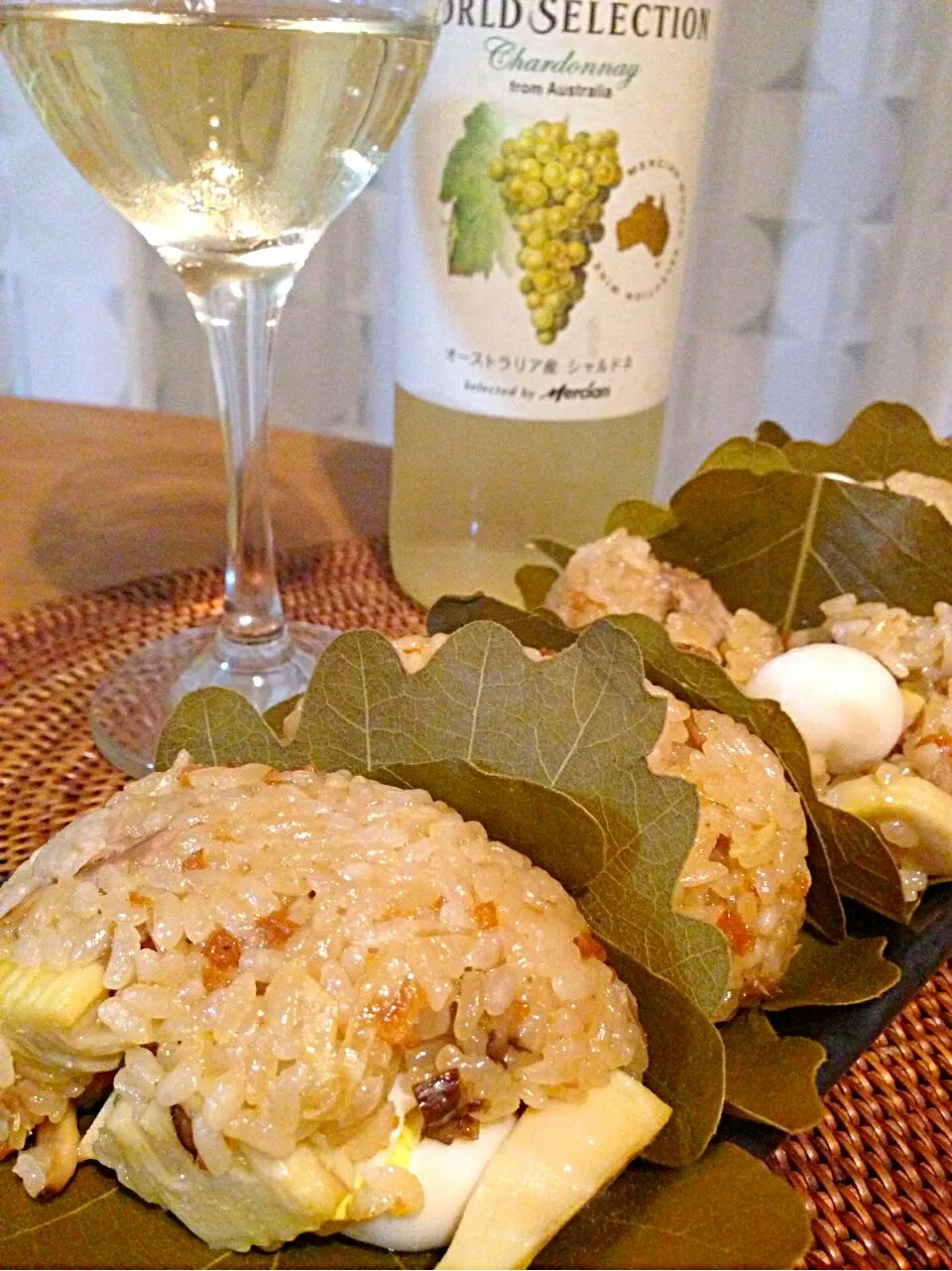 中華ちまきを作るはずが、またも葉っぱ無くて、柏の葉っぱ巻き中華おこわ😋🍷✨🍻🎶|アイさん