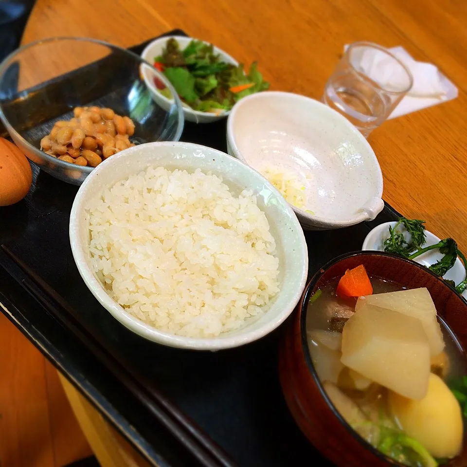 Snapdishの料理写真:たまごかけご飯定食納豆添え|せんぼんさん