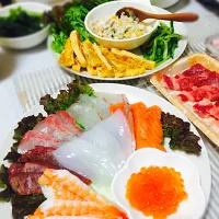 Snapdishの料理写真:こどの日☆手巻き寿司&焼肉|でんぼ☆さん