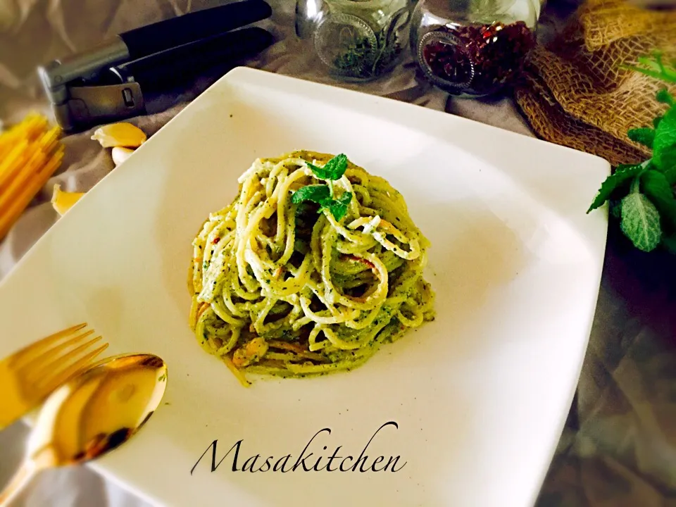 Peppermint genovese spaghetti|Masakiさん