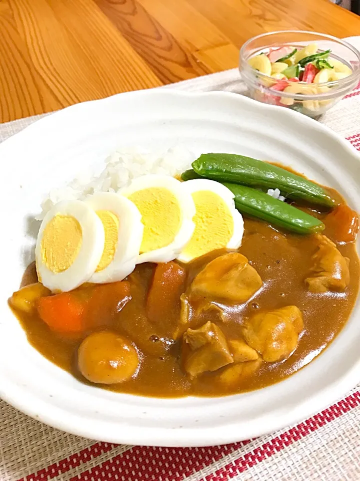 チキンカレー、マカロニサラダ|sayaさん