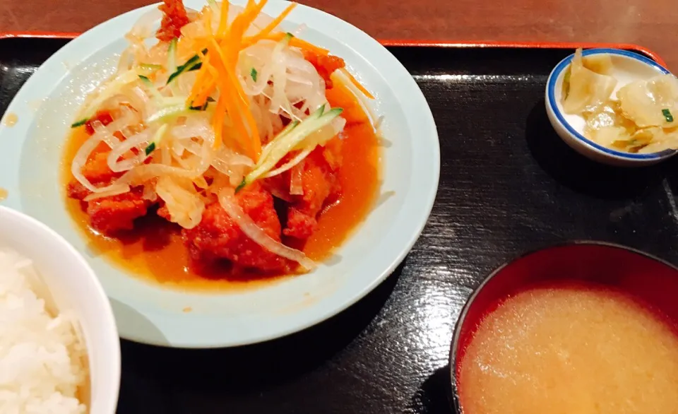 油淋鶏定食|ますおさん