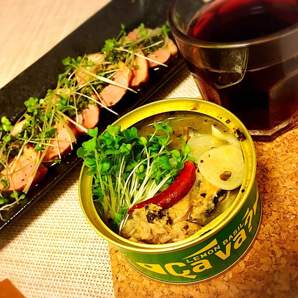 缶つま＆合鴨サルサヴェルデ
#缶つま #再現料理 #チョイ飲み|たつやん。さん