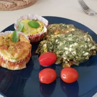 Vegetable frittata with spinach Bolognese lasagne|Sophieさん