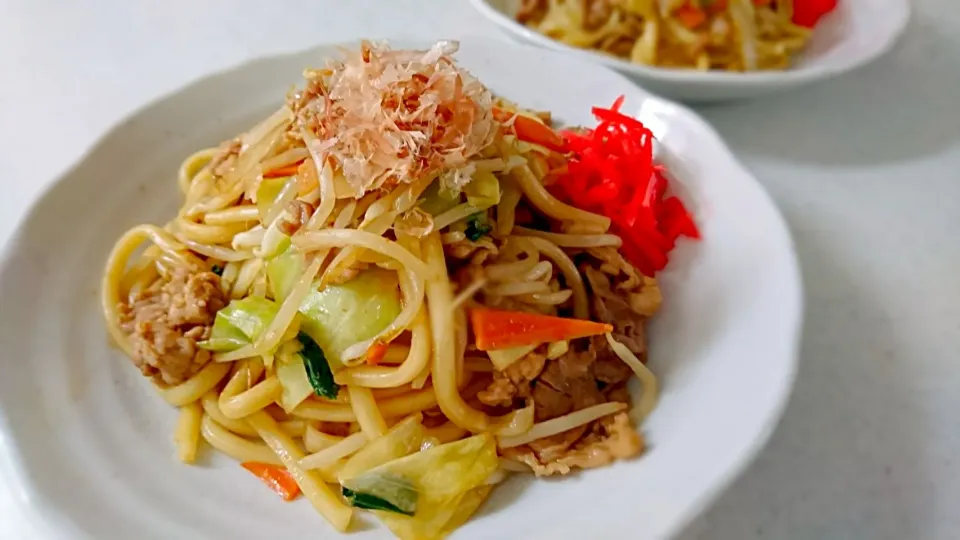 野菜たっぷり焼きうどん|こむぎさん