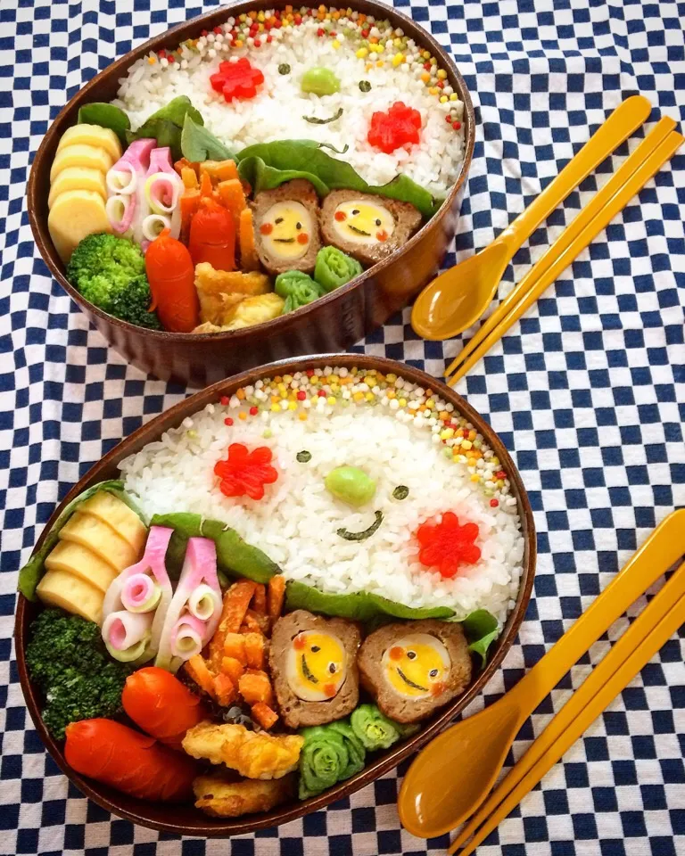 今日の双子息子のお弁当。|ゆりねかふぇさん