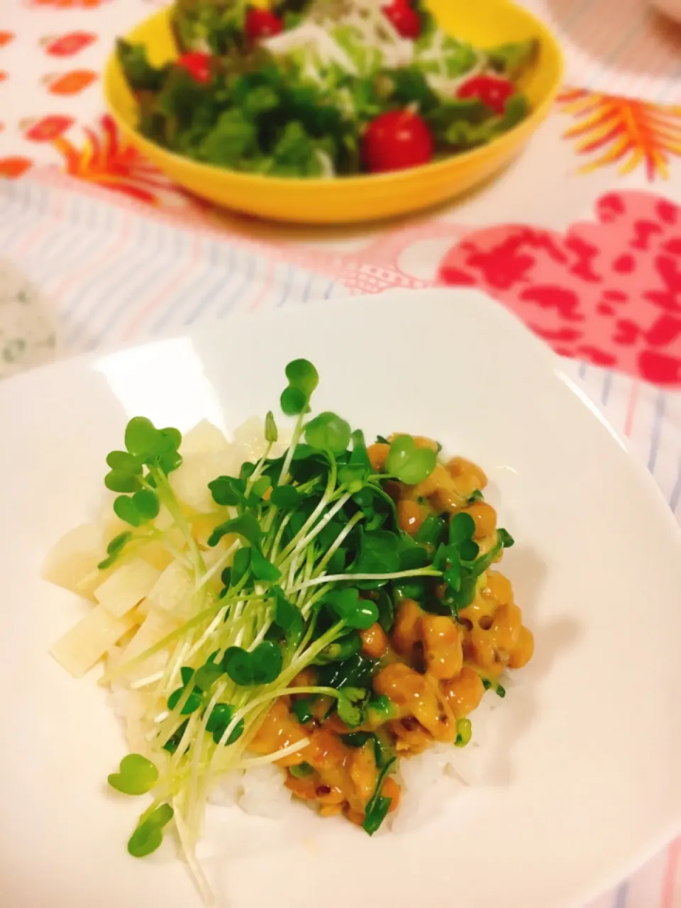 山芋わさび漬け&納豆丼|みさん