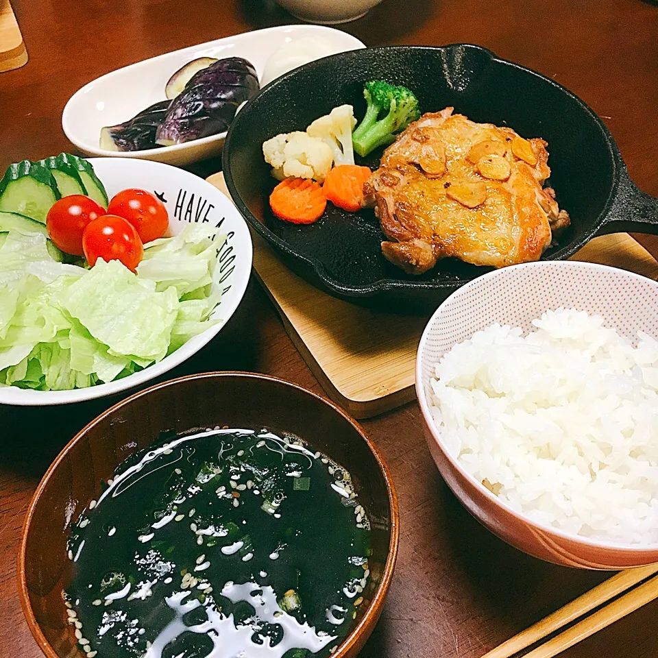 チキングリル＋わかめスープ|ヒロリンさん