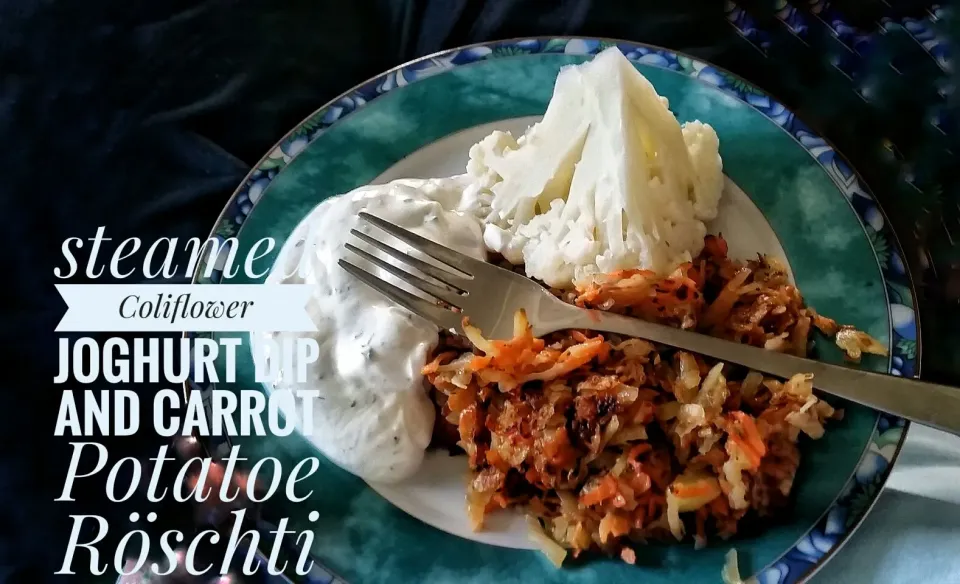 steamed Coliflower, Carrot Potatoe Röschti and Joghurt Dip|Najeskaさん