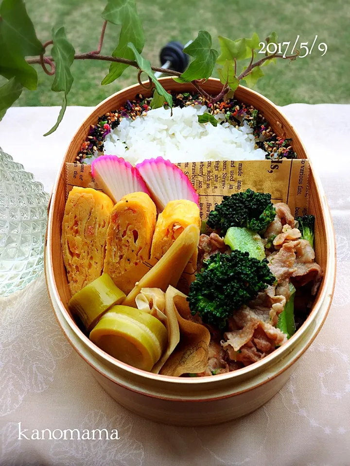 息子くん弁当♪豚肉とブロッコリー海老塩炒め〜|ゆきさん