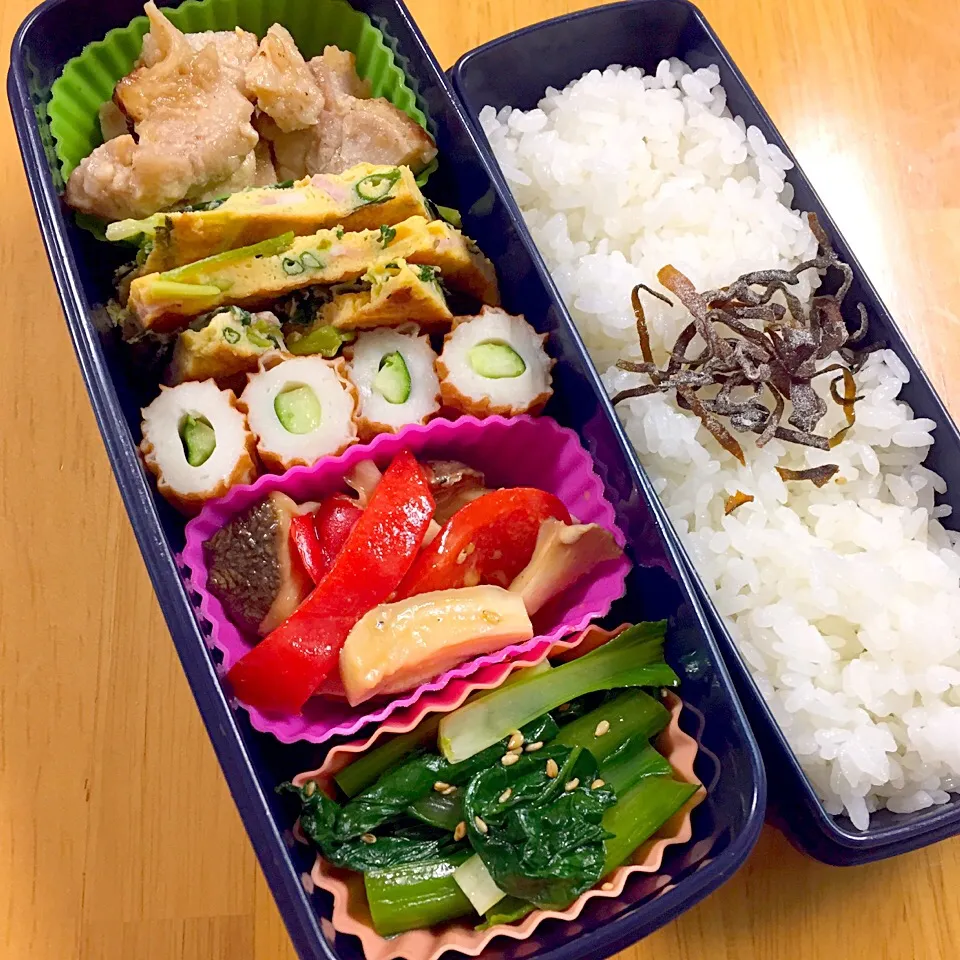 鶏肉の味噌漬け焼きとチヂミ風卵焼き弁当|あやさん