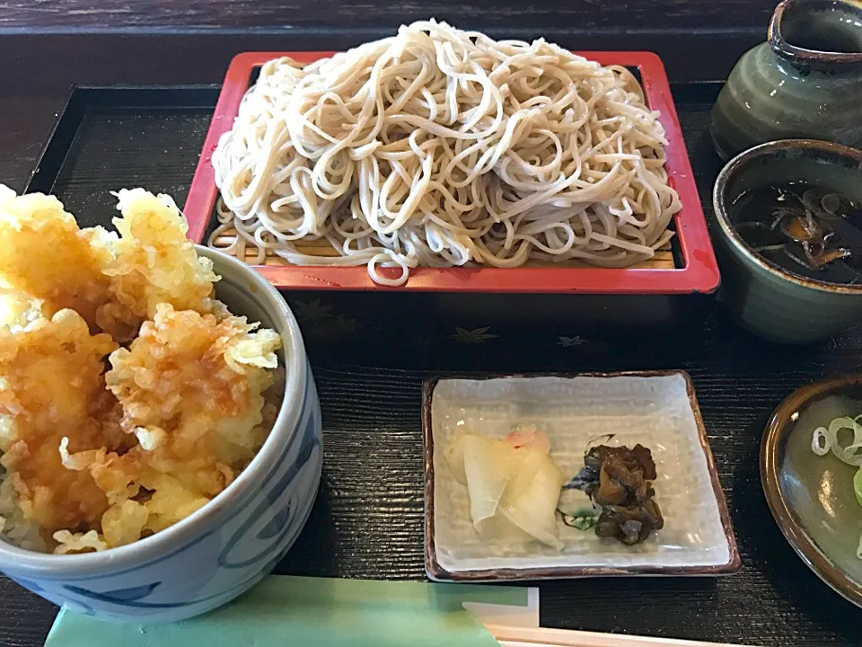 ミニイカ天丼セット（せいろ大盛り）@無双庵（勝浦市）|Koichi GOGOさん