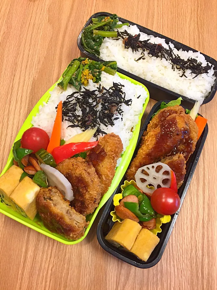 2017.5.9 お疲れ様弁当〜ｍ(＿ ＿；)ｍ
#弁当 #高2弁当 #中2弁当 #ありあわせ弁当#野菜ピクルス#ピクルス|mari-pさん