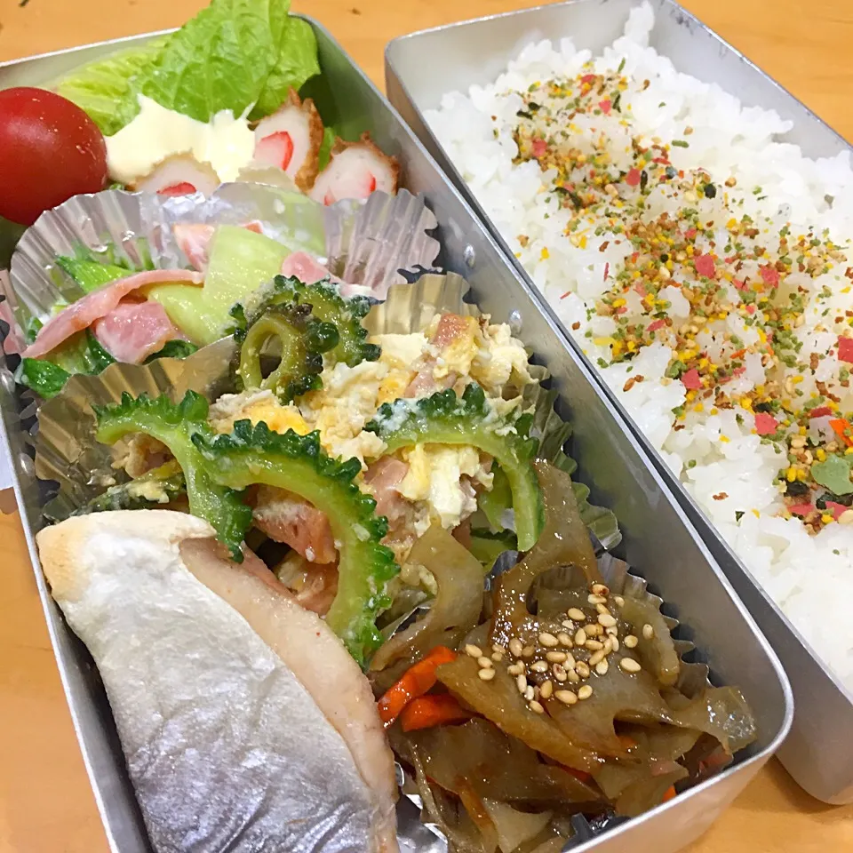 Snapdishの料理写真:今日の親父弁当！|沖縄「ピロピロ」ライフさん