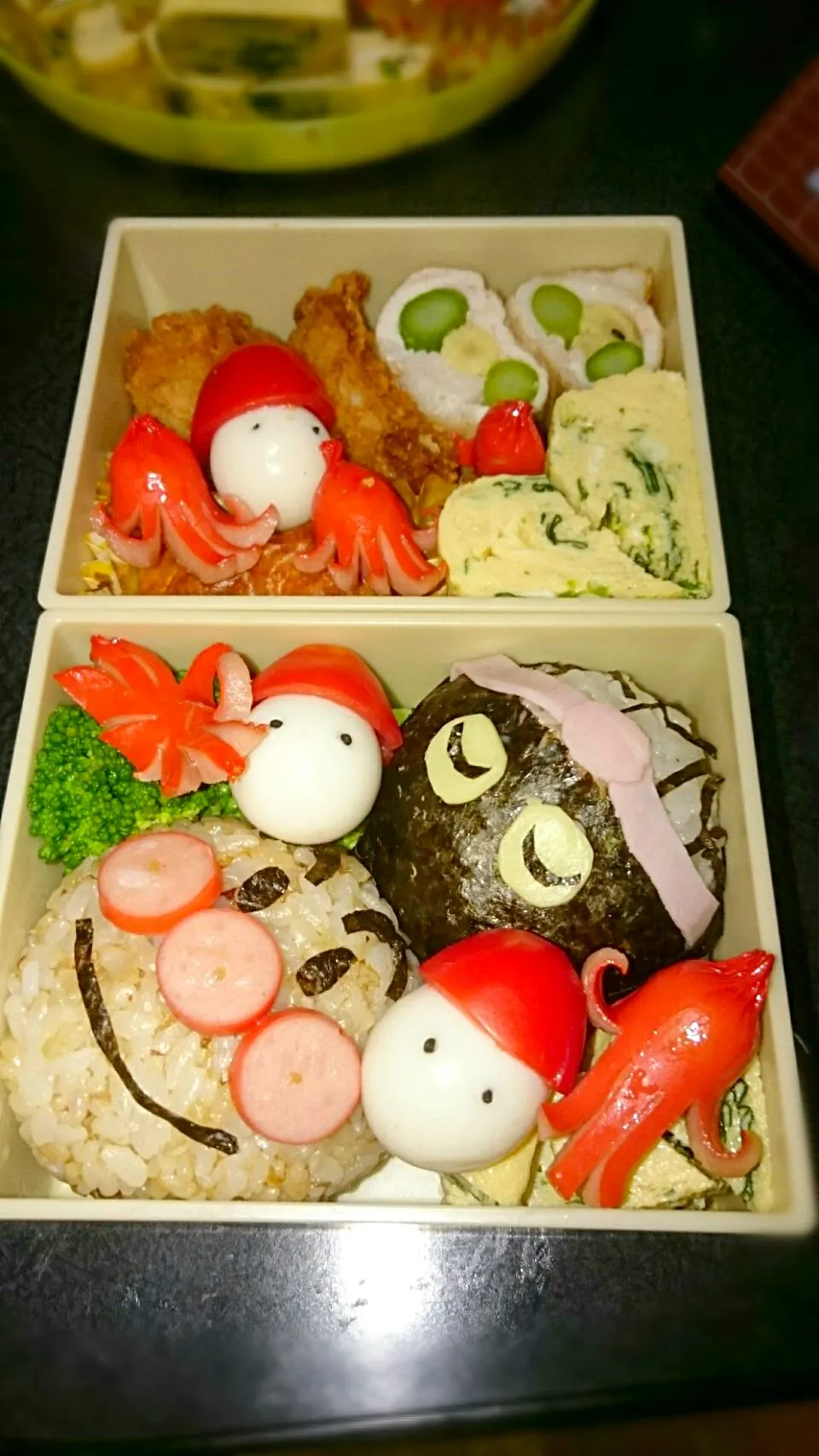 アンパンマンとバイキンマンのお弁当|みほさん