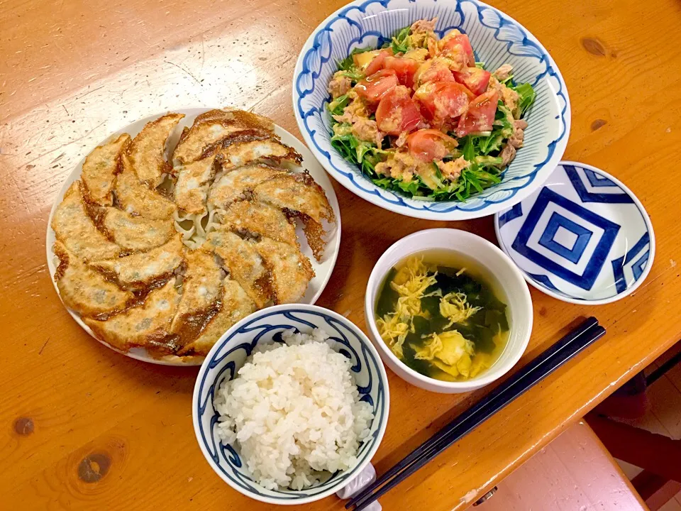 餃子と水菜のサラダ|ルドルフさん