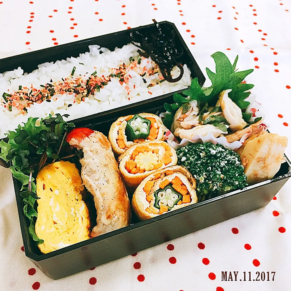 野菜巻き＆肉巻き弁当 #弁当 #お弁当記録 #お弁当 #常備菜|momo31omomさん