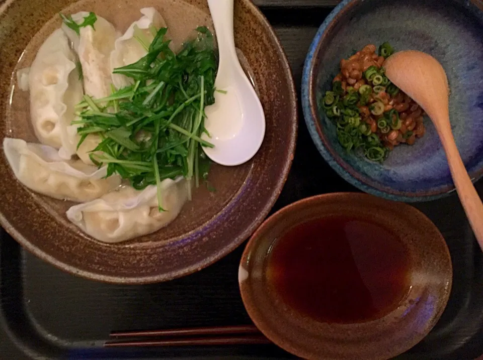 水餃子と水菜
納豆|ラーメンの小池さん