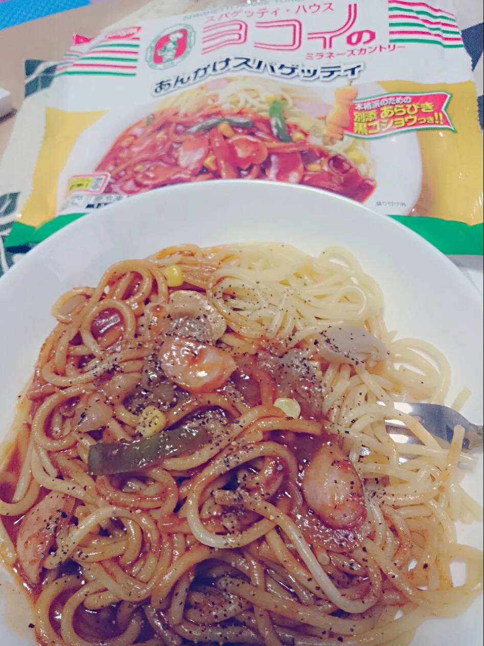 Snapdishの料理写真:冷凍食品  ヨコイのあんかけスパゲッティ🍝  旨し😋👍✨|yucaxxxさん