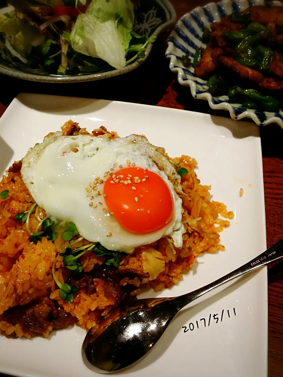 ①今日の夕飯🌃🍴また、キムチチャーハン|Kaoruさん