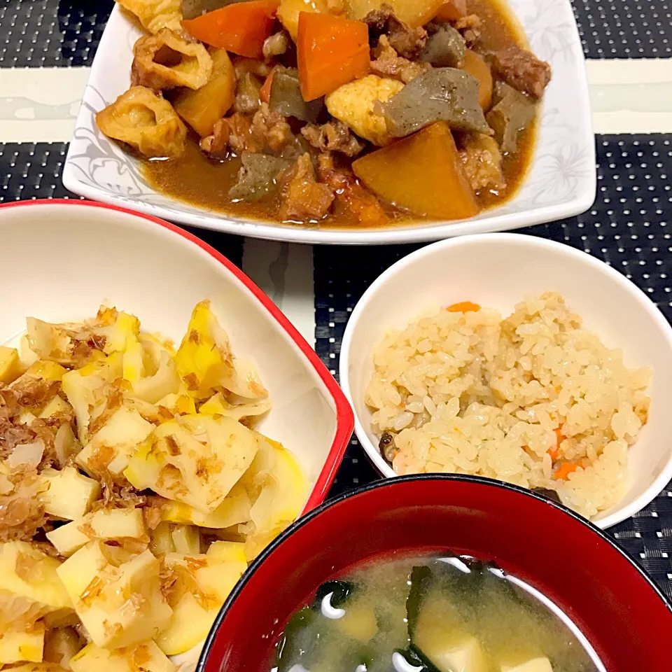 Snapdishの料理写真:若竹煮☆たけのこご飯☆どて煮|MEGUMIさん