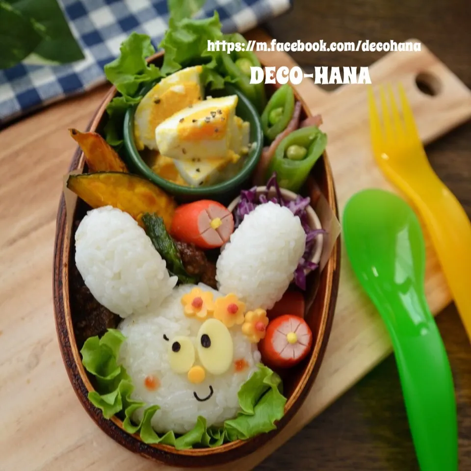 うさぎおにぎりの幼稚園弁当|さとみ (satomi_foodart)さん