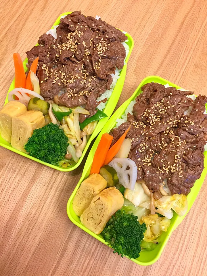 2017.5.12 中2＆高２男子 焼肉弁当〜(´>∀<｀)ゝ
#高2弁当 #中2弁当 #弁当 #焼肉弁当 #おつかれでした|mari-pさん