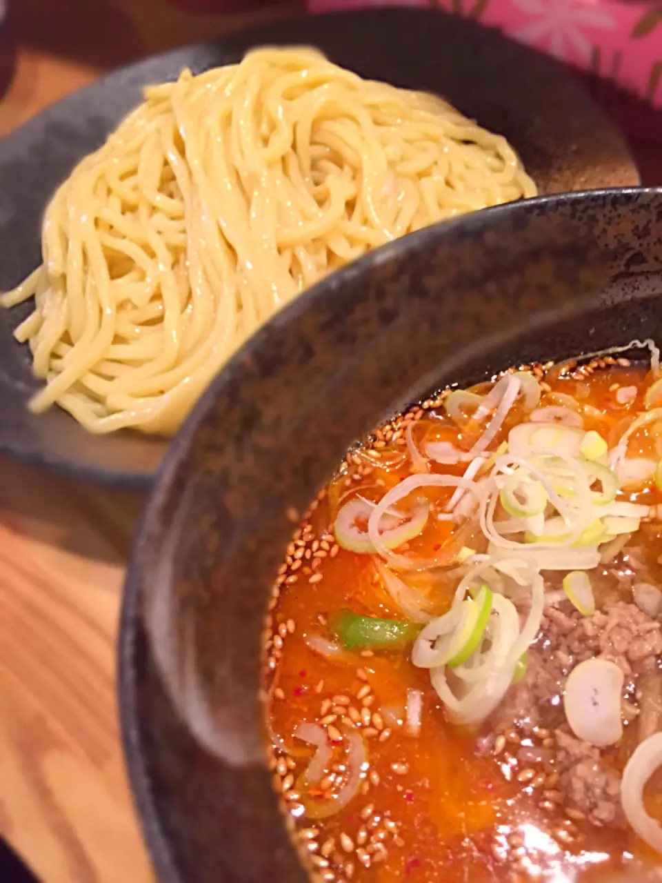 Snapdishの料理写真:辛味味噌つけ麺中盛り330g！|Tomyさん