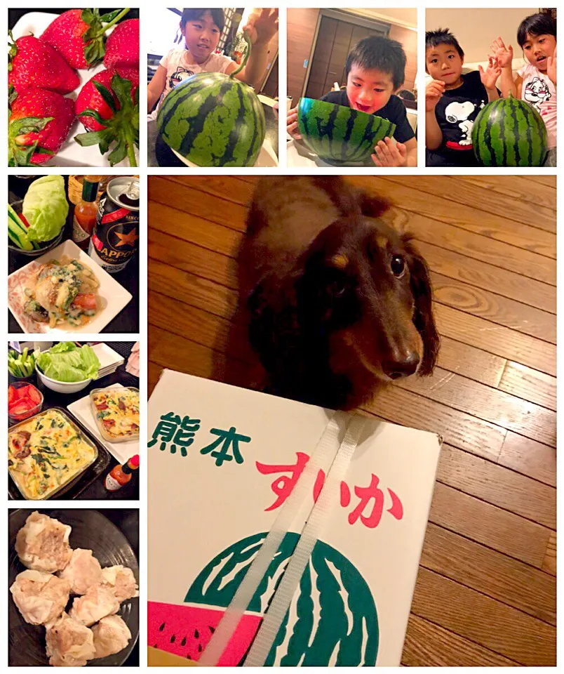 Snapdishの料理写真:Big Fruits🍓🍉大きな苺&西瓜 From LA&熊本|🌈Ami🍻さん