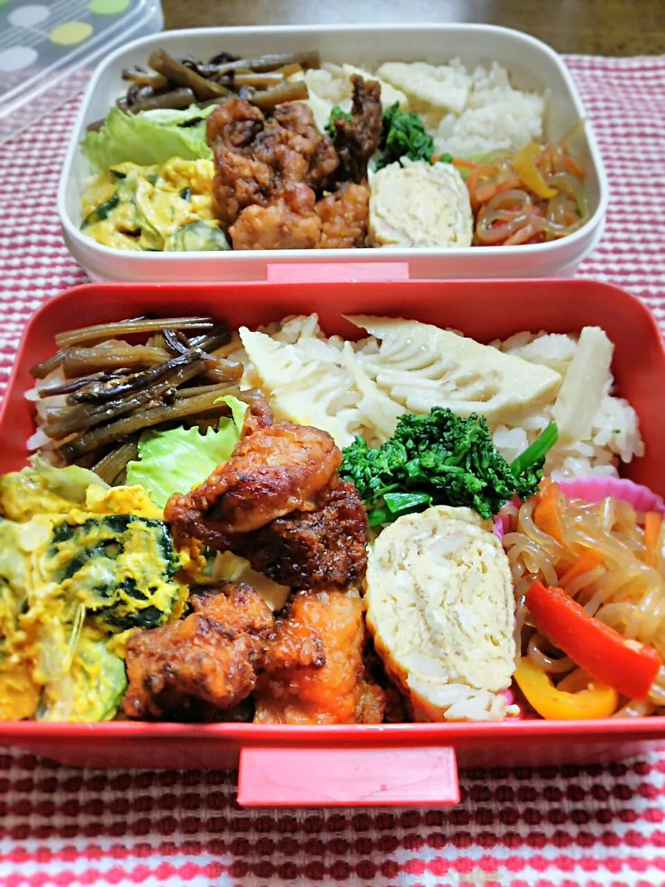 娘、私弁当🍱
   鶏から カボチャサラダ 糸こんきんぴら～☺|miimiさん