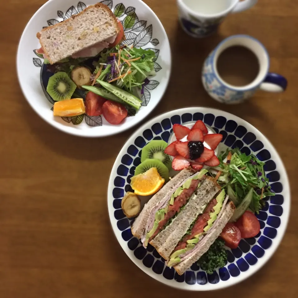 胚芽とクルミのハムと野菜のサンドプレート|ゆかりさん