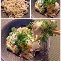 Enoki Mushroom noodle🌿えのきのとろろｵｸﾗ納豆紫蘇おろしかけ
