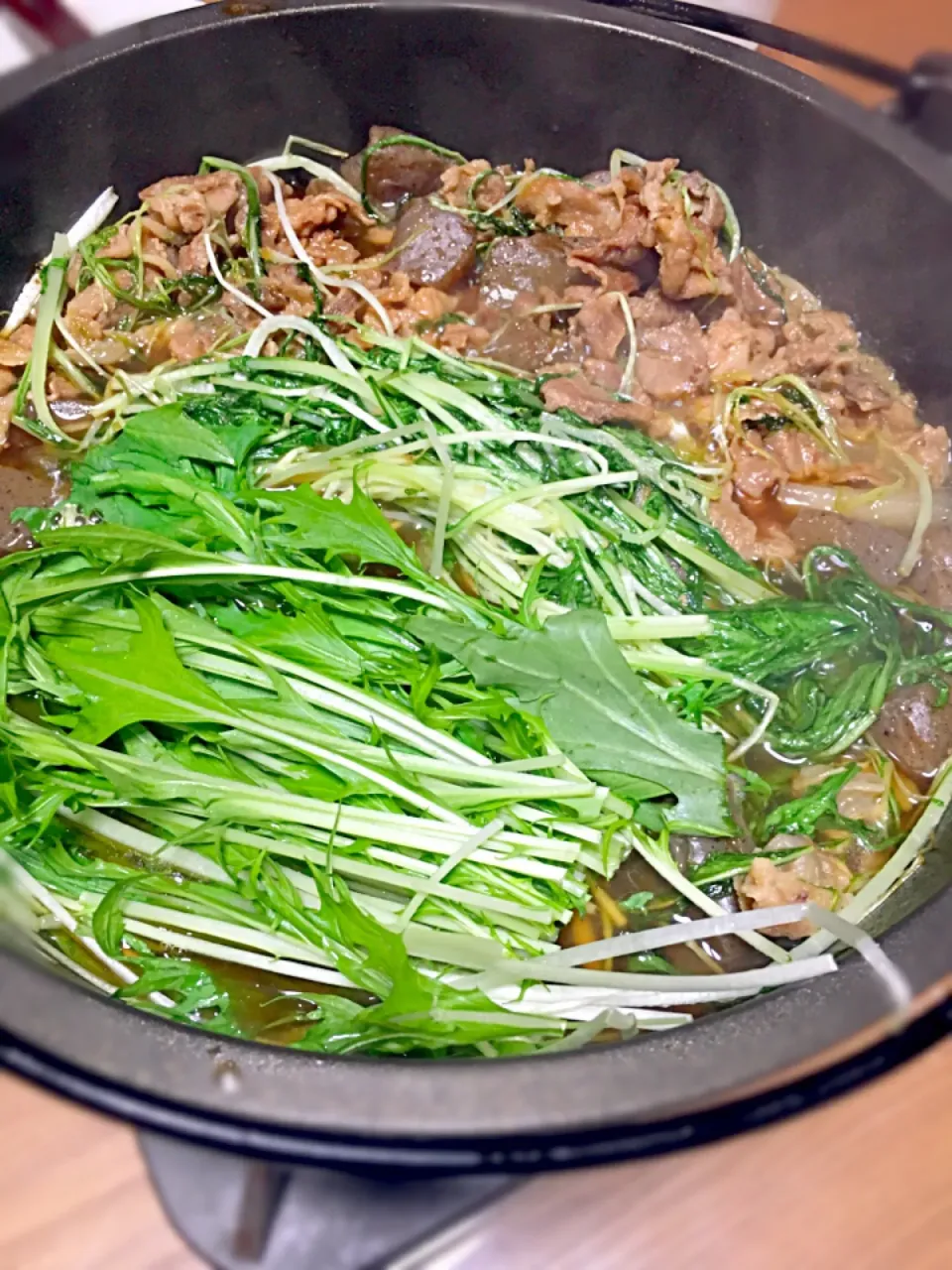 😋水菜と豚のハリハリ鍋|あっこさん