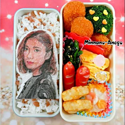 2017年人気女優ランキング10位『松岡茉優』弁当
 #オブラートアート
 #似顔絵弁当|みんなのあねごさん