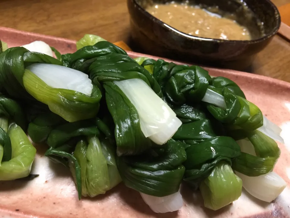 茹で分葱の味噌ドレッシング❗️|じゃっきーさん