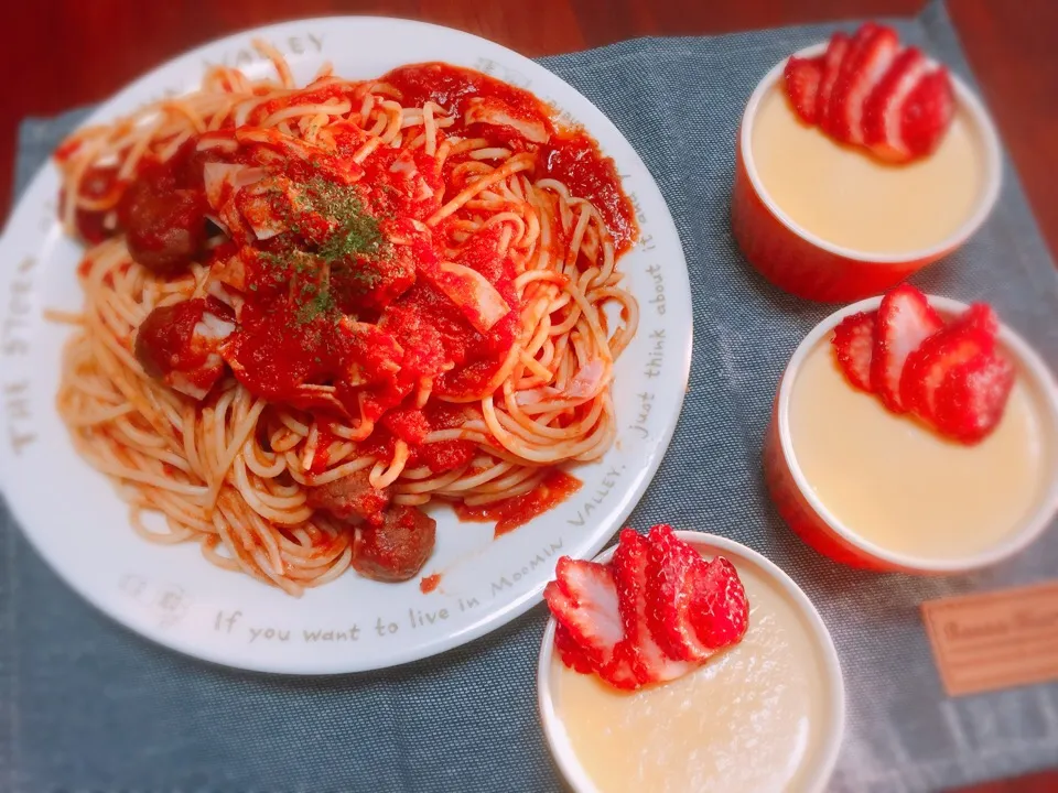 母の日〜パスタとプリン〜|いちごチョコさん