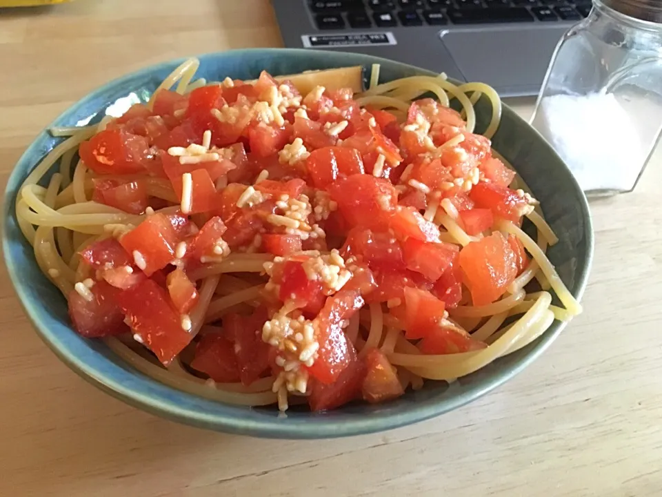 冷製パスタ ポン酢オリーブ|りんごさん