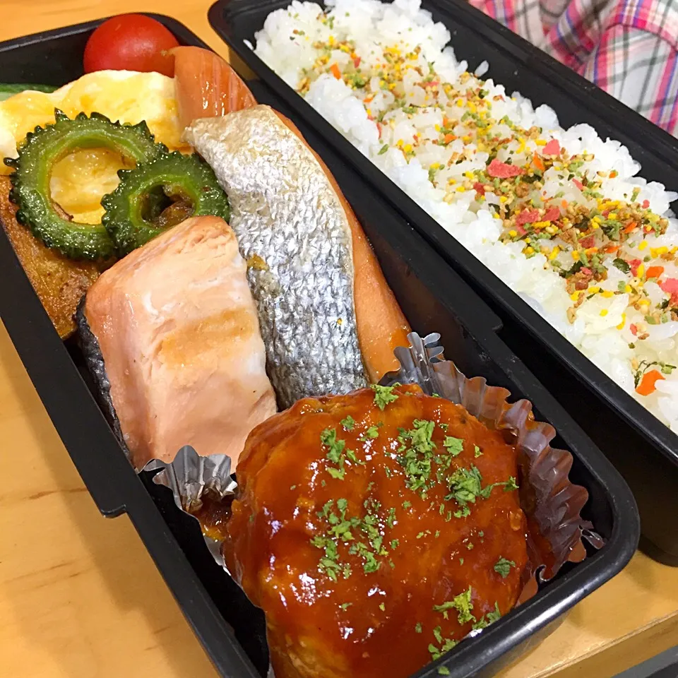 Snapdishの料理写真:今日の親父弁当！|沖縄「ピロピロ」ライフさん