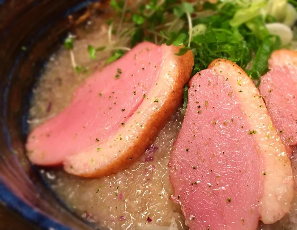 Snapdishの料理写真:合鴨ロースの新玉そうめん4|半田手延べそうめんの店 阿波や壱兆さん