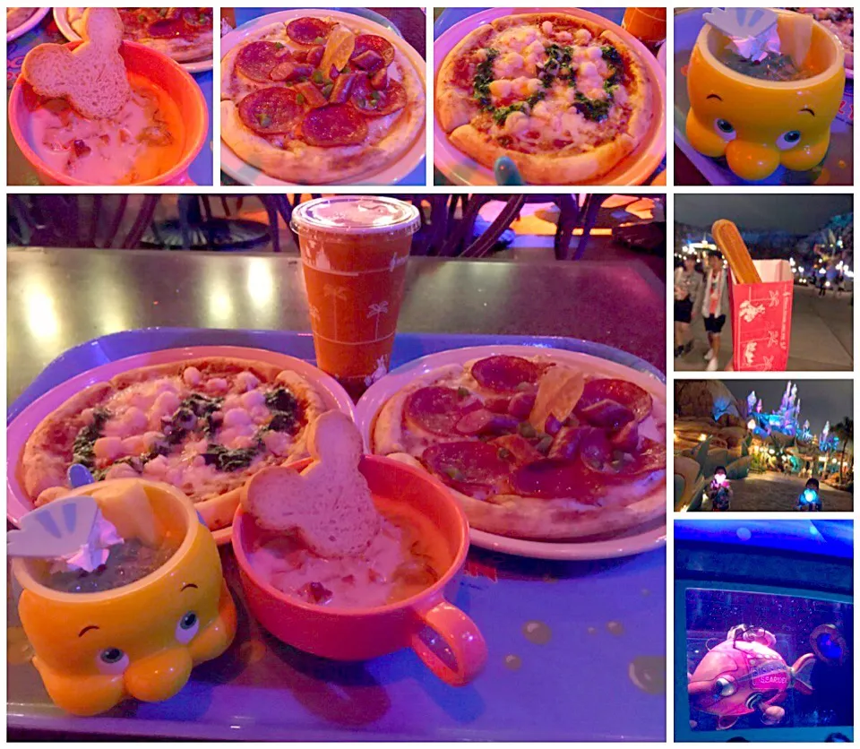 Snapdishの料理写真:Pizza,scallop chowder,mango&yogurt moose🍕一先ず満たすw|🌈Ami🍻さん