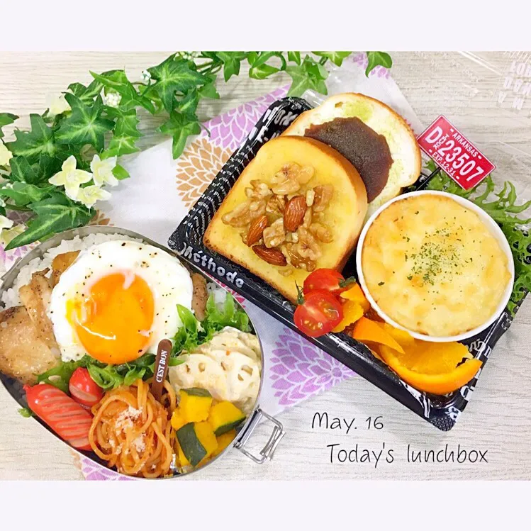 グラタン&オープンサンド弁当
チキンステーキのっけ弁当|mikiteeee52さん