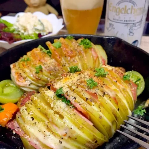 「日清さらっと軽～いオリーブオイル」を使ってみたSnapdishの料理・レシピ写真:ハッセルバックポテト🥔