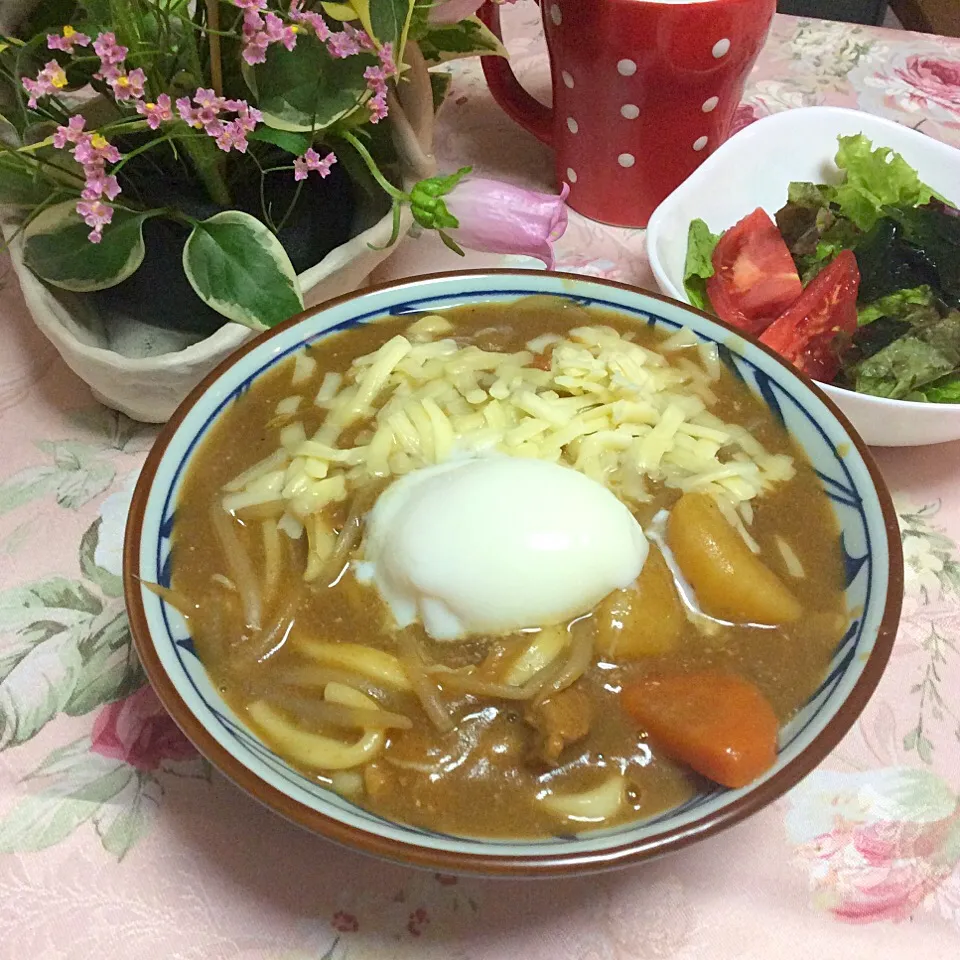 温玉チーズカレーうどん💕のお夕飯😆|夢ーテルさん