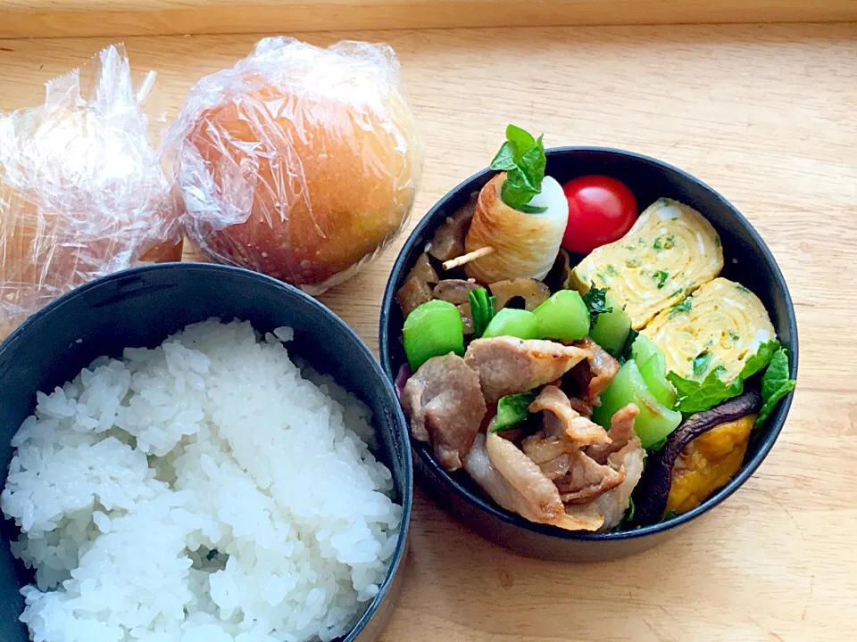 豚と小松菜のオイスターソース炒め 弁当|弁当 備忘録さん