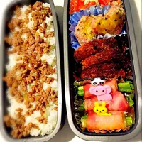 Snapdishの料理写真:★トマト麻婆豆腐
★コロッケ
★アスパラのベーコン巻
★そぼろご飯|倉兼みなみさん