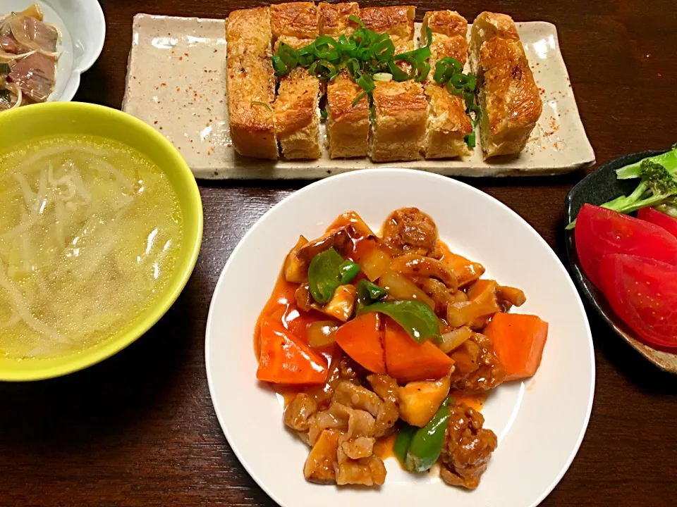 大豆のお肉で酢豚の晩ご飯。|Chiharuさん