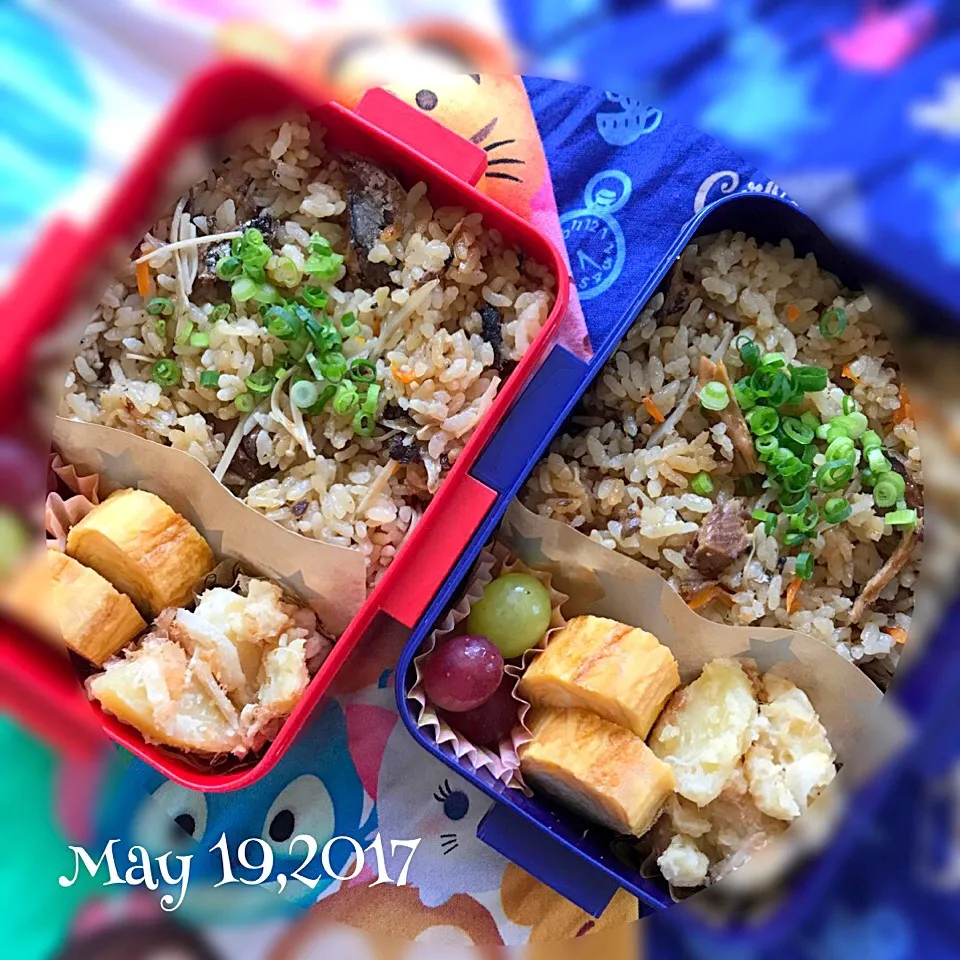 今日の#女子中学生弁当 は、さんまの蒲焼缶で炊き込みご飯|Hiroko Kさん