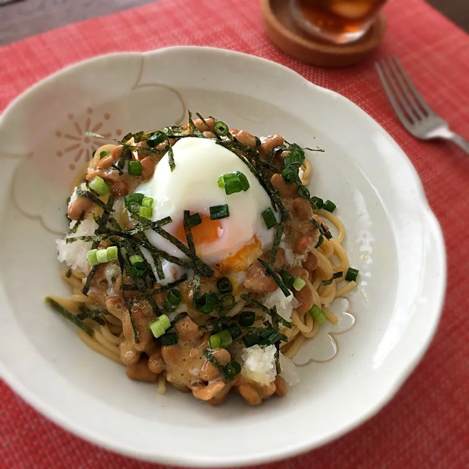 大根おろしと納豆のスパゲッティ🍝|𓇼 Ⓢ Ⓗ Ⓘ Ⓝ Ⓞ Ⓑ Ⓤ 𓇼さん