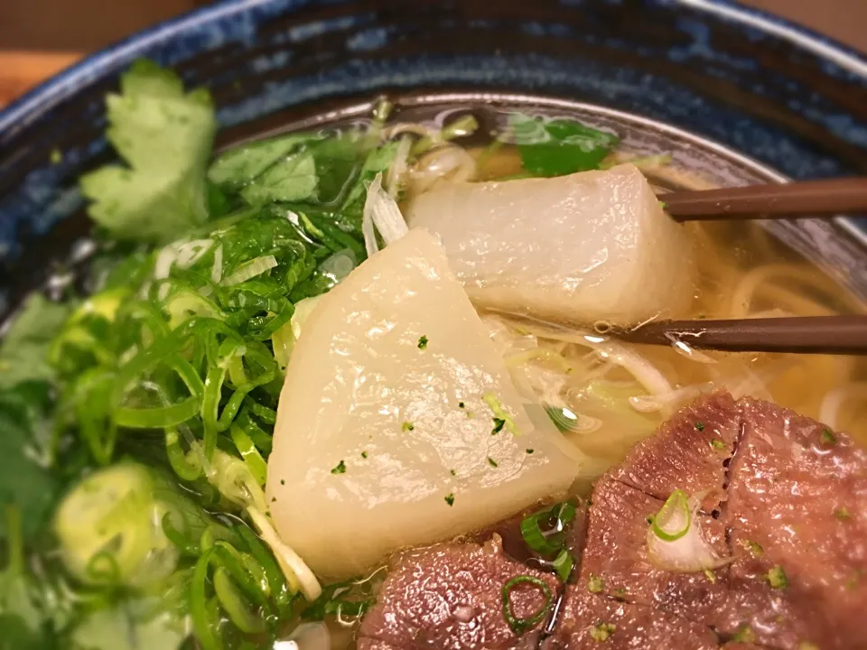 Snapdishの料理写真:牛たん大根温めん6|半田手延べそうめんの店 阿波や壱兆さん