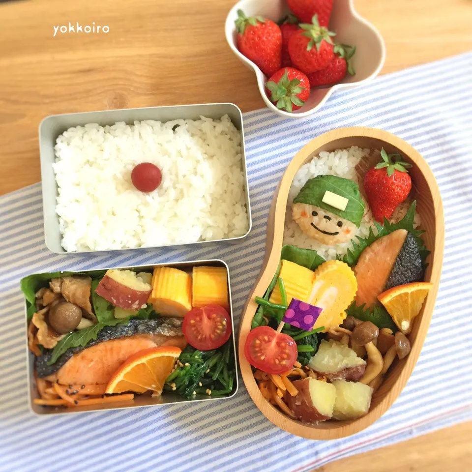 水泳男子弁当♩ #鮭弁当|yokkoiroさん